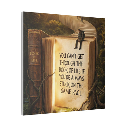 Inspirational Canvas Wall Art – "You Can't Get Through the Book of Life" Stretched Print