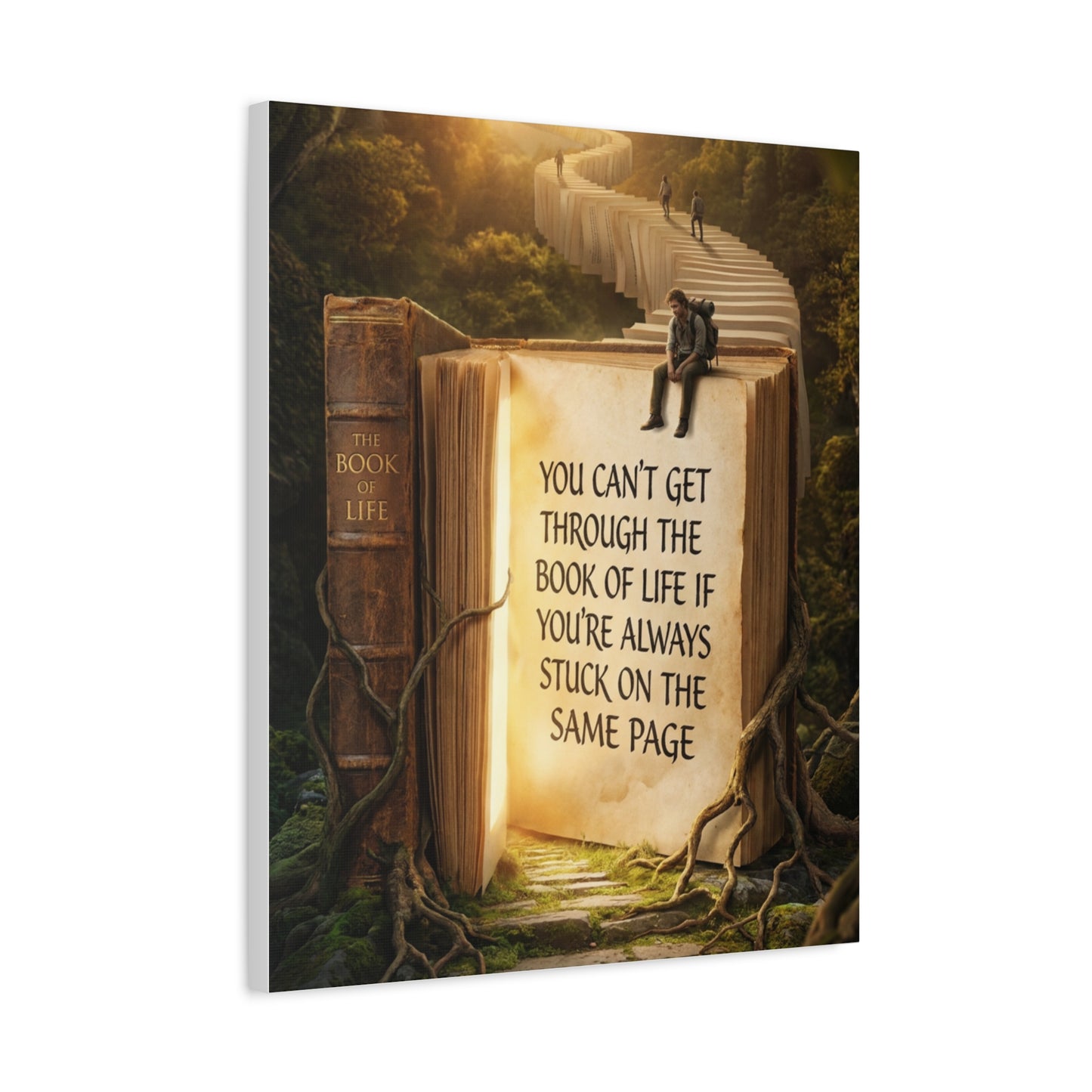 Inspirational Canvas Wall Art — "You Can't Get Through the Book of Life" Quote