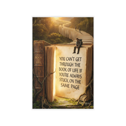 Wall Decal — "You Can't Get Through the Book of Life" Inspirational Book Quote
