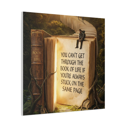 Inspirational Canvas Wall Art — "You Can't Get Through the Book of Life" Quote