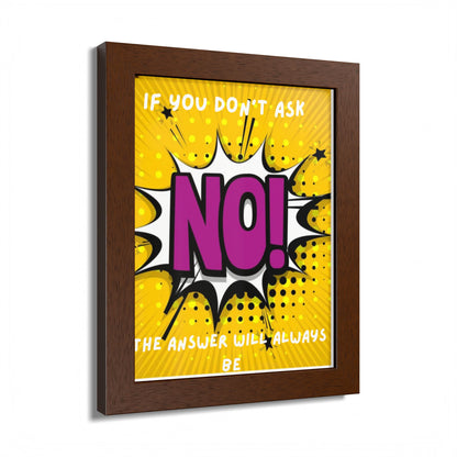 Framed Poster — Pop Art "NO!" Motivational Quote Wall Art