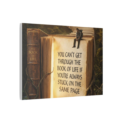 Inspirational Canvas Wall Art – "You Can't Get Through the Book of Life" Stretched Print