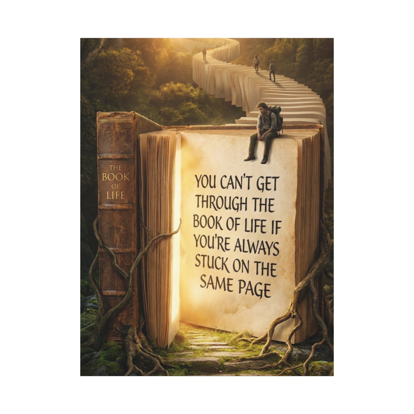 Inspirational Canvas Wall Art — "You Can't Get Through the Book of Life..."