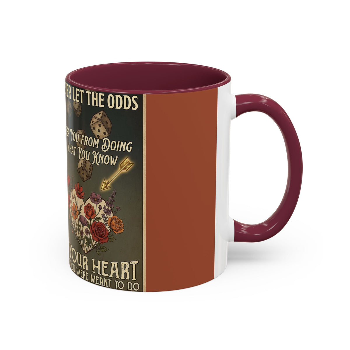Inspirational Vintage Dice & Roses Coffee Mug (11oz/15oz)