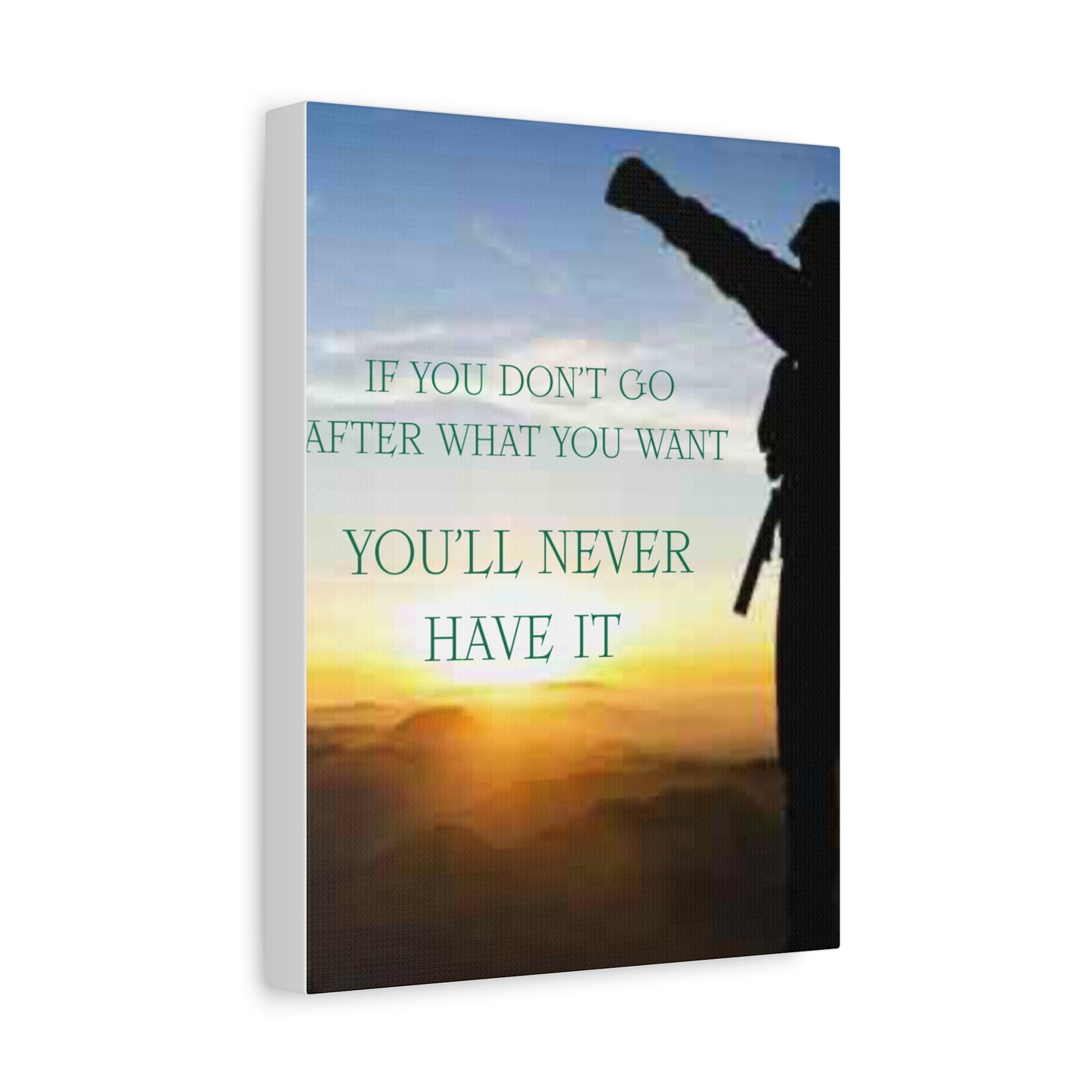 Motivational Canvas Wall Art - "If You Don't Go After What You Want, You'll Never Have It"
