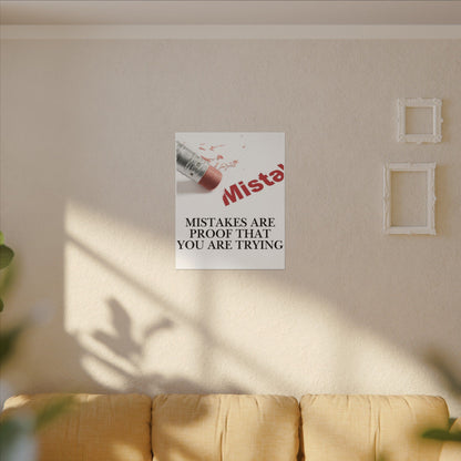 Inspirational Canvas Wall Art - "Mistakes Are Proof That You Are Trying" - Vertical